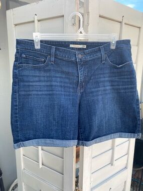 Levi's Dark Blue Rolled-Hem Denim Classic Shorts